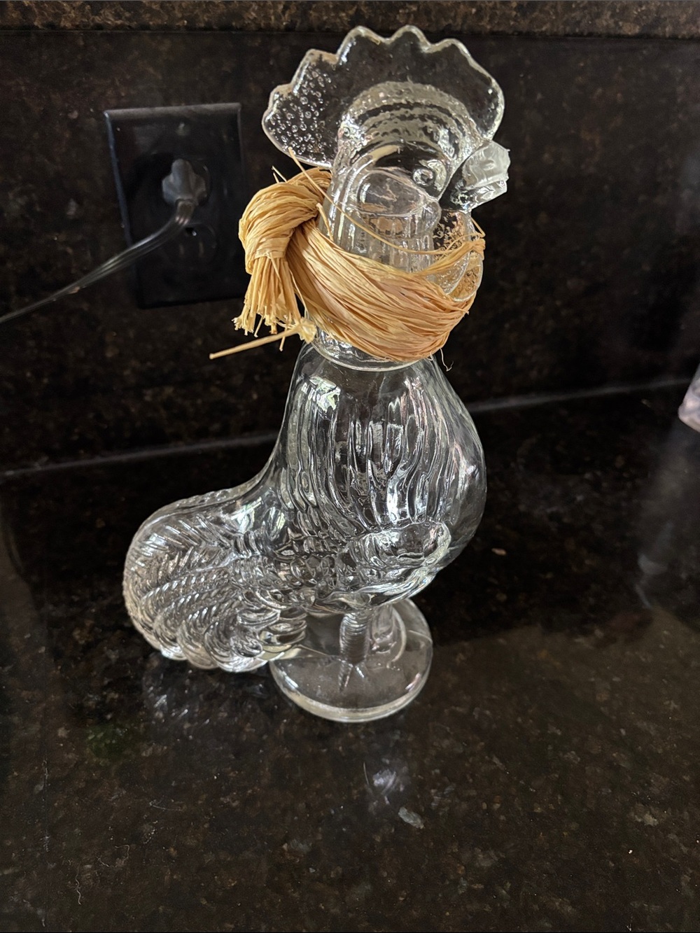 Elegant Glass Rooster Figurine